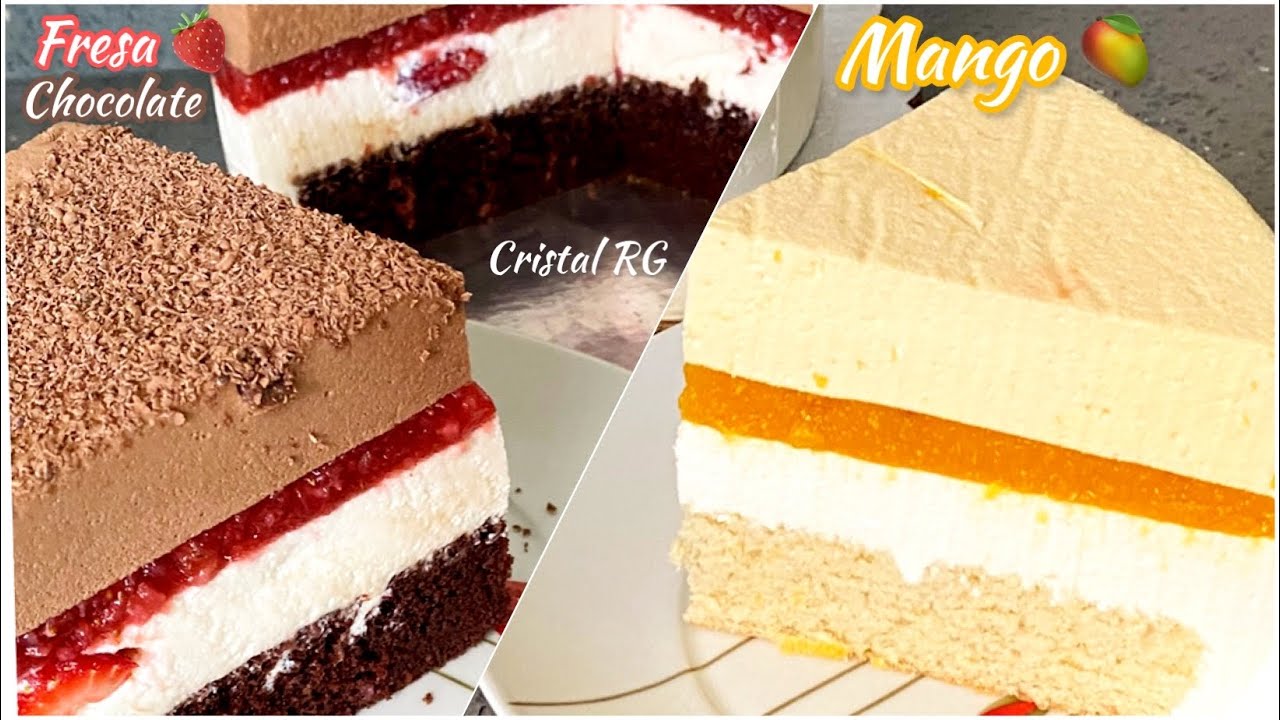 2 рецепта торта Мусс с сыром | Клубника с шоколадом | манго