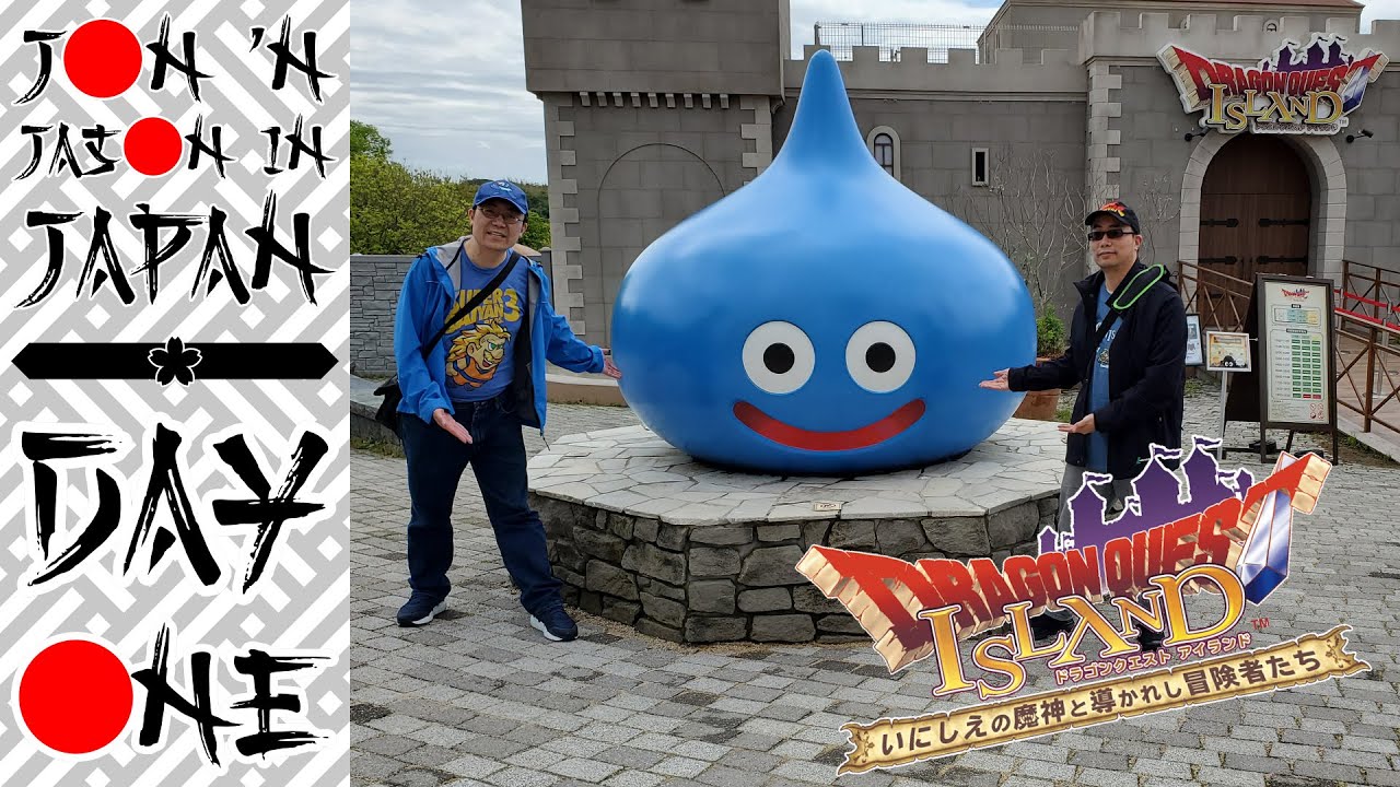Dragon Quest Island & Steakhouse Kozai: Slimes & Wagyu! | Jon 'N Jason In Japan - Day 1