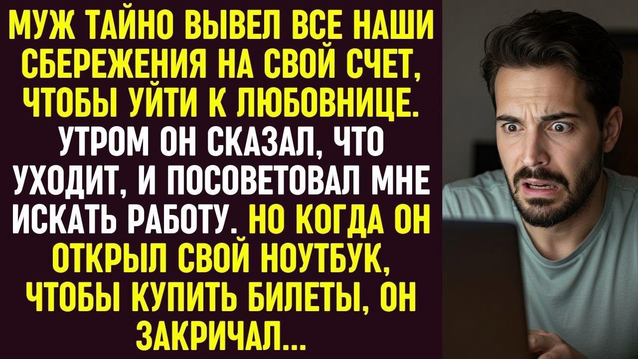 Муж вывел наши сбережения и ушёл, посоветовав искать работу. Но увидев свой счёт, он закричал.