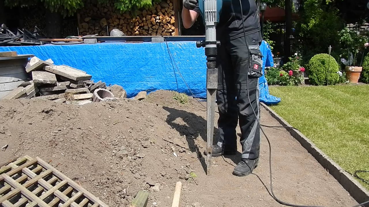 Bodeneinschlaghülsen ohne Anstrengung versenken - Mit dem Bosch-Hammer -  YouTube