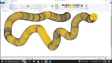 How to make a snake in Ms Paint - Drawing a snake in Ms Paint - Sketching snake by using Paint