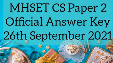 MHSET Computer Science Paper 2 Official Answer Key