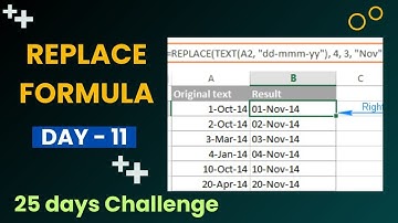 Top 25 Excel Formulas Learning - 25 Day Challenge - Day 11 - Replace Formula #gokultech