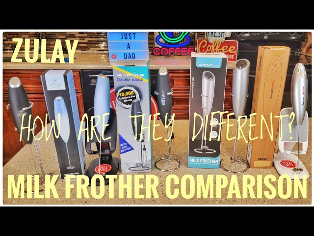 Hand Held Milk Frother Comparison Zulay, Bonsen Kitchen, Elita Pro, Simple  Taste Zulay Titanium 