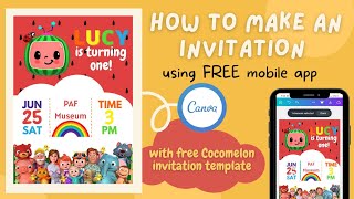 How to Make Invitation Layout using Mobile Phone | Cocomelon Birthday Party screenshot 4