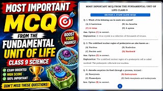 Most Important MCQ from Fundamental Unit of Life 🔥 | Class 9 Science | 100% Exam-Oriented Questions