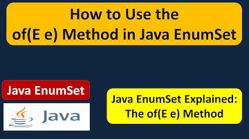 How to Use the of(E e) Method in Java EnumSet | EnumSet in Java