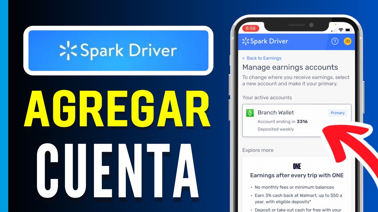 Cómo agregar tu cuenta de banco a Spark Driver