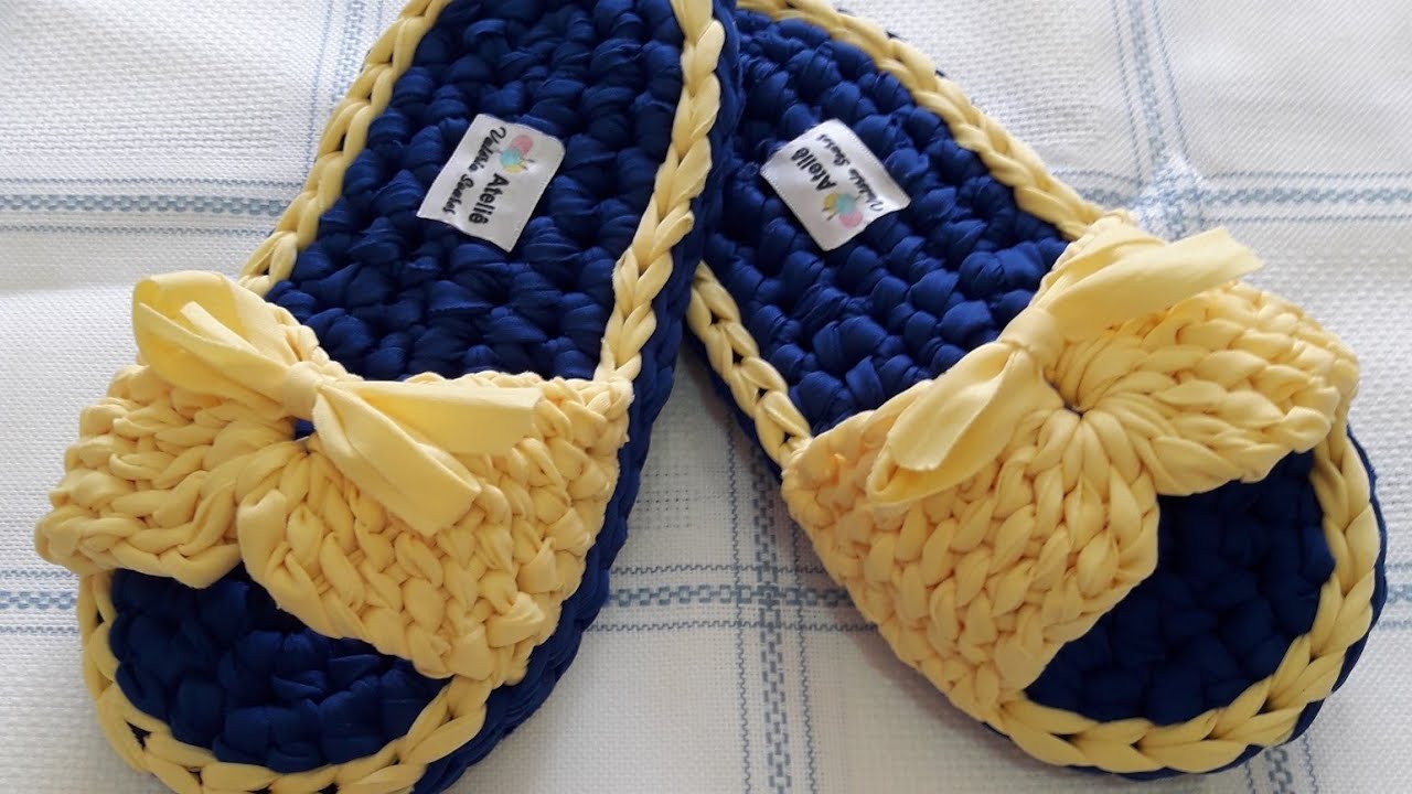 Chinelo Verão de crochê fio de malha