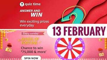 Amazon Quiz Answers Today | Wheel Of Fortune | 13 February 2022