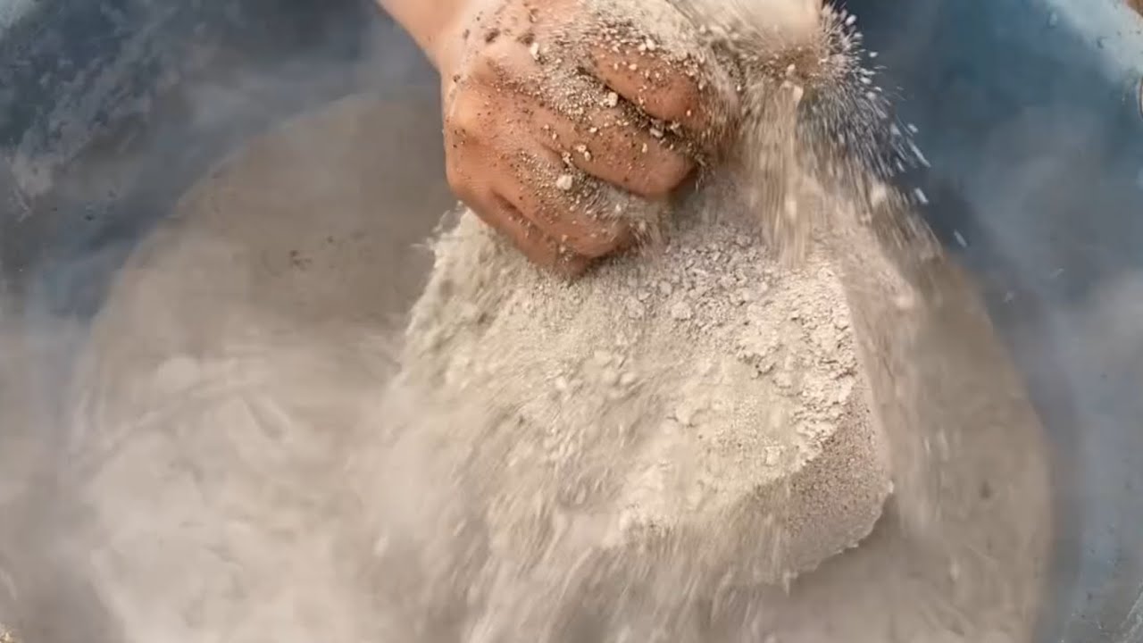 Yellow stones with mud and sand crumbling in water💦💦/ #relax #asmr #satisfying🌪🌪❤❤