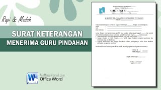 Contoh Surat Keterangan Menerima Guru Pindahan