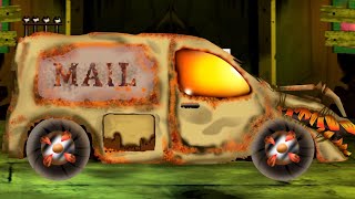 Halloween Mail Van, Scary Car And Truck Video For Kids