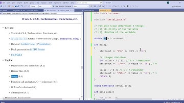 07.4 Overview of Assignment a4, continued. Scope, visibility, and lifetime of variables