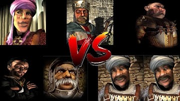 EMIR VS LIONHEART VS PIG VS SNAKE MARSHALL VS 2 SULTANS | Stronghold Crusader Ai Battle