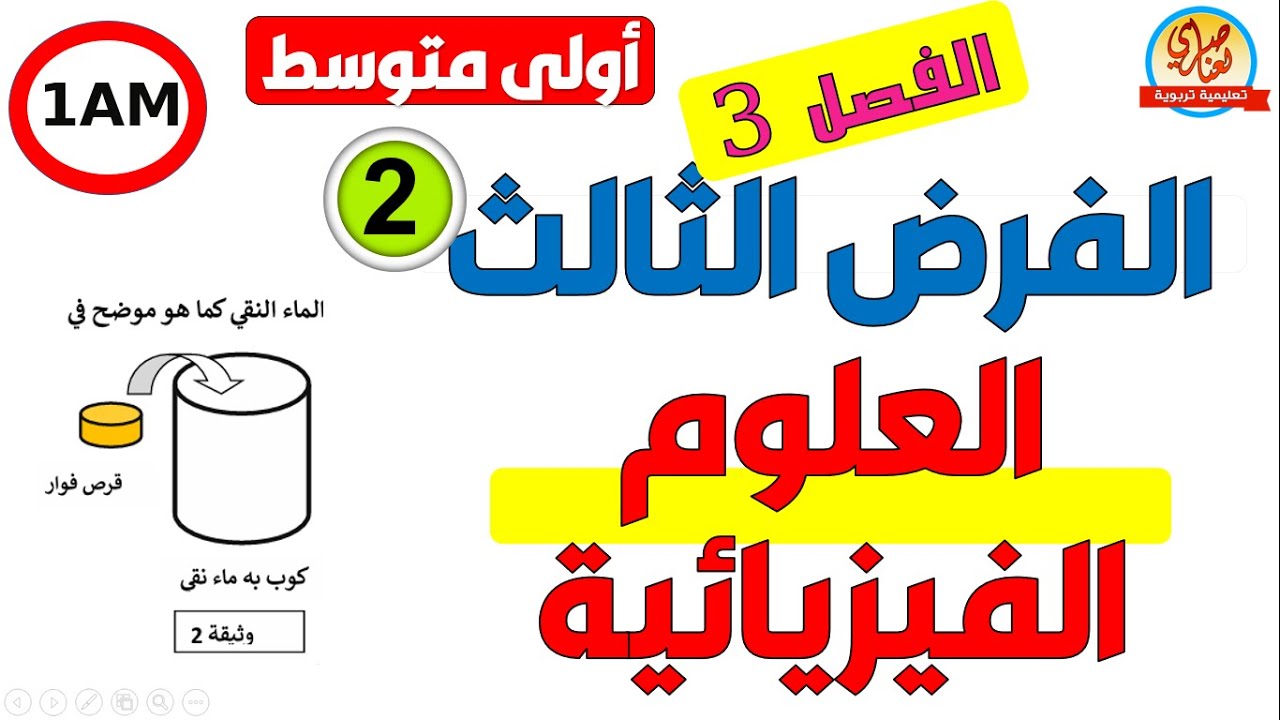 فرض الفيزياء للفصل الثالث للسنة الأولى متوسط