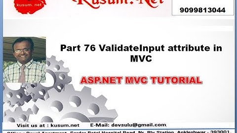 Part 76 ValidateInput attribute in MVC