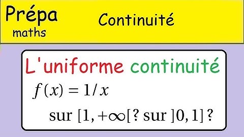 La continuité- Uniforme continuité de l