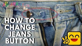 how to Replace a Jean Button [Easy tip] - YouTube