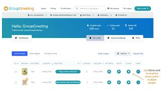 GroupGreeting Shared Plan Features