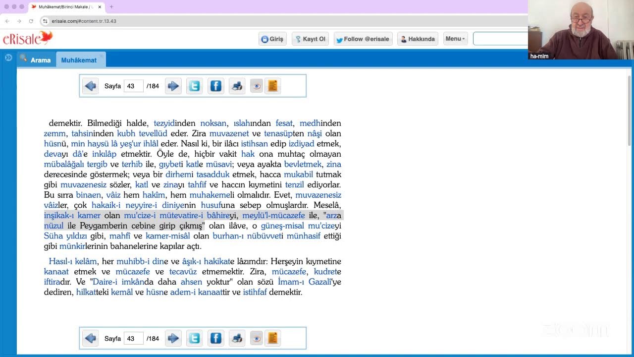 Muhâkemât, 21. Ders (Birinci Makale: Altıncı ve Yedinci Mukaddeme), 09/02/26