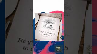 Christian Wall Art Printable – Elijah Under the Tree Scripture Art, Isaiah 40:29 Encouragement, F...