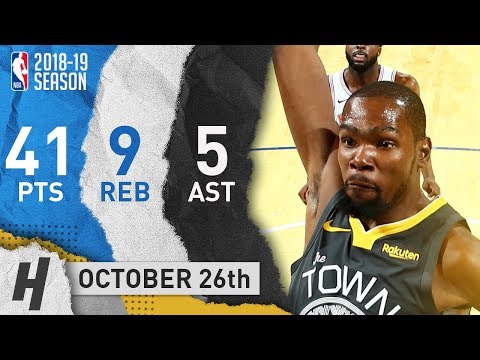 Kevin Durant Full Highlights Warriors vs Knicks 2018.10.26 - 41 Pts, 5 Ast, 9 Reb!