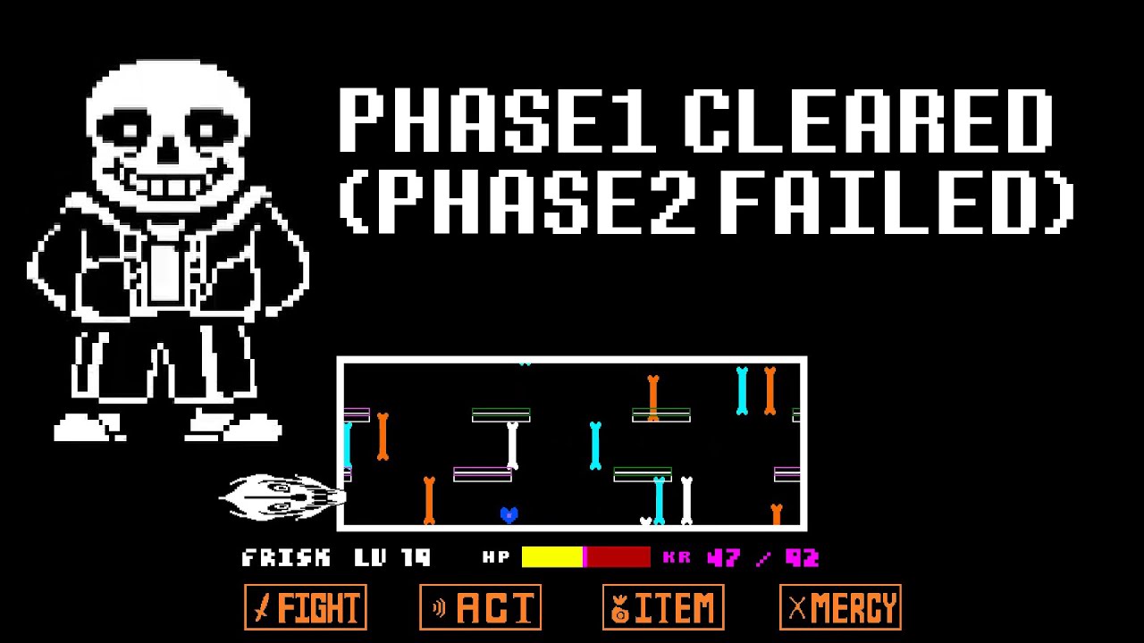 [UNDERTALE Intersecting Timelines]Undertale Hard Mode Sans Fight Phase1 ...