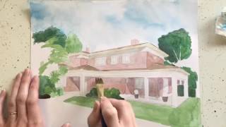 Watercolor House Portrait Time-lapse