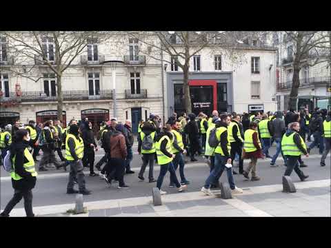 Manifestation Des Gilets Jaunes à Nantes Le 29 Décembre