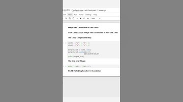 🔥 STOP Using Loops! Merge Two Dictionaries in ONE LINE! #Python #Shorts