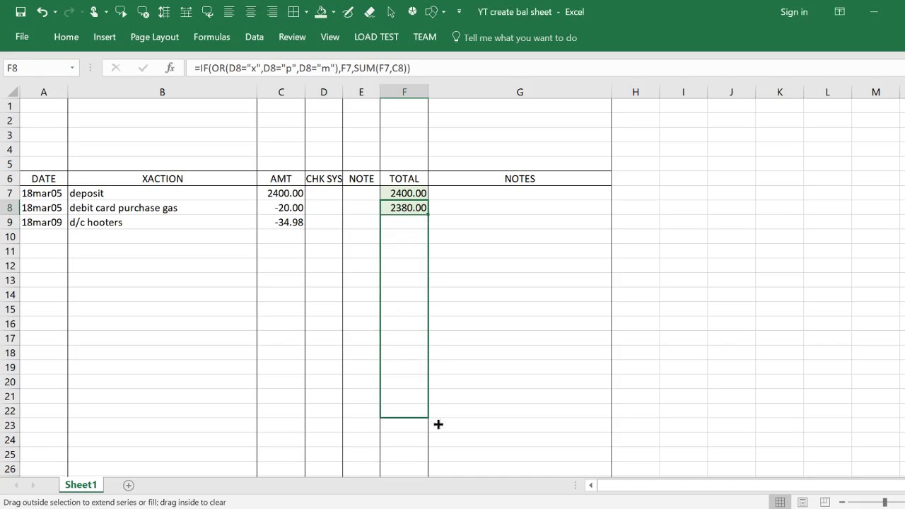 a simple bank account balance sheet using excel spreadsheet xl 1 youtube consolidated meaning