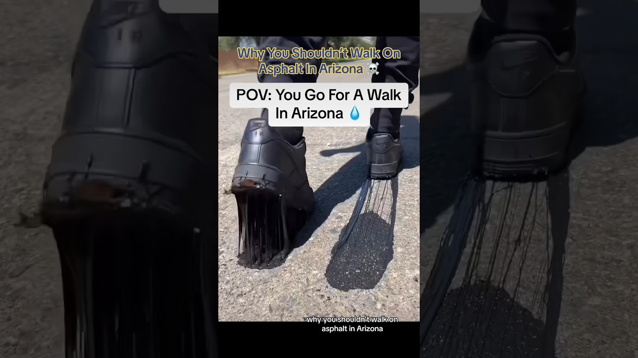 Why You Shouldn’t Walk On Asphalt In Arizona ☠️ #dangerous