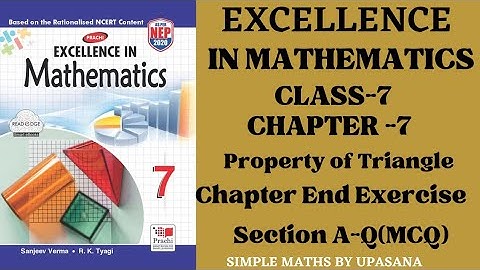 Excellence Math | Class -7 | Chapter -7 | Prachi | Ncert |Chapter End Exercise | Section -1A Q-(MCQ)