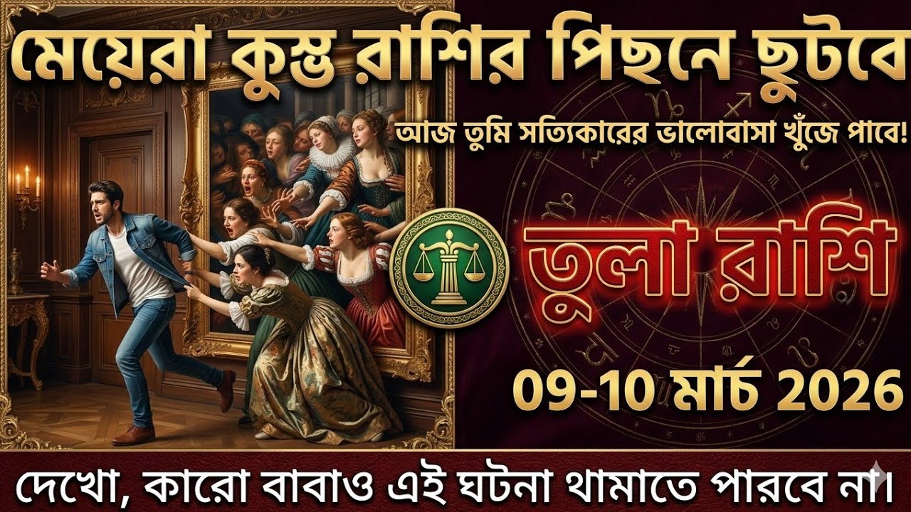 তুলা রাশি,০৯-১০ মার্চ ২০২৬ দেখো, কারো বাবাও এই ঘটনা থামাতে পারবে না। 