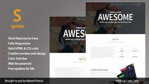 Sprinto - Mobile App Landing Template | Themeforest Website Templates and Themes