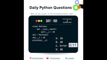 Python Coding challenge - Day 160 | What is the output of the following Python Code?  #coding