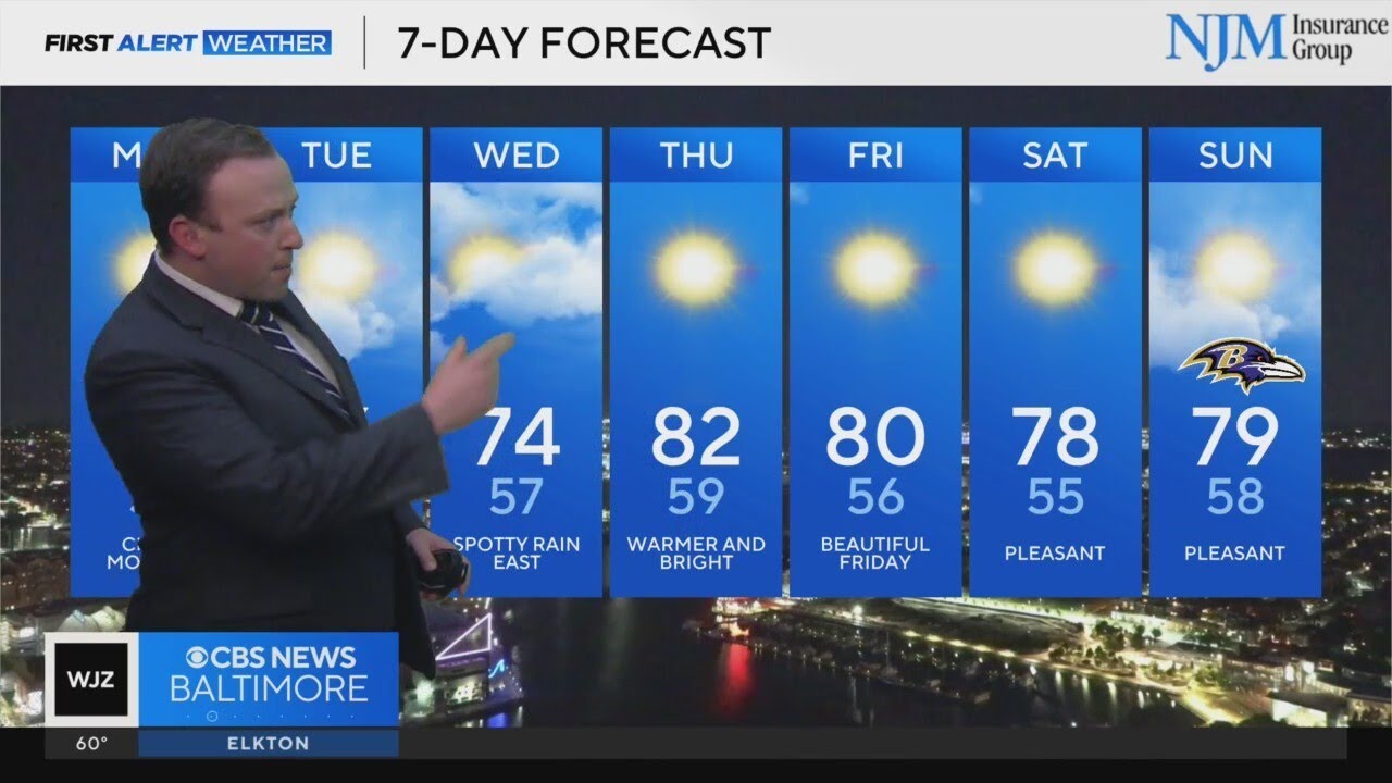 Cooler temperatures in Maryland to start workweek - YouTube