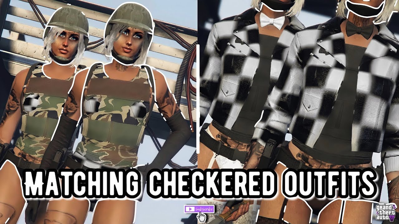 GTA 5 Online Female Tryhard Matching Checkered Outfits! [ Xbox One
