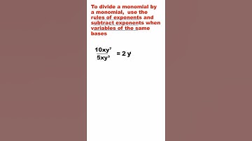 Dividing a Monomial by a Monomial