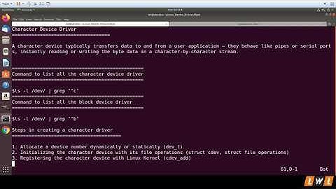 Steps in registering character Driver