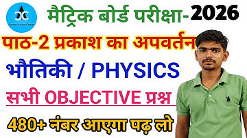 प्रकाश का अपवर्तन ऑब्जेक्टिव || Prakash Ka Apvartan Ka Objective Question || Class 10 Physics Mcq