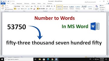 How to Convert Number to Words In MS Word