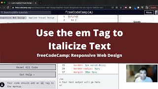 Use the em Tag to Italicize Text (Applied Visual Design) freeCodeCamp tutorial