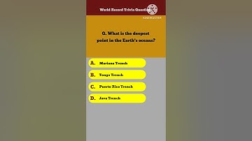 Deepest Point In Ocean | Record Trivia | #mcq #quiz