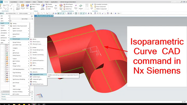 Isoparametric Curve in Nx Siemens | CAD feature command in unigraphics PLM software