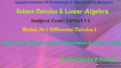 18MAT11: Calculus & Linear Algebra