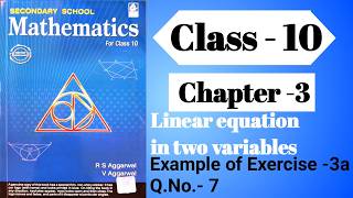 Class 10 RS Aggarwal Chapter - 3 Linear Equations Example of exercise 3a (Q.No. - 7) Solution