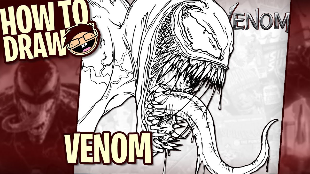 How To Draw Venom Venom 2018 Narrated Easy Step By Step Tutorial