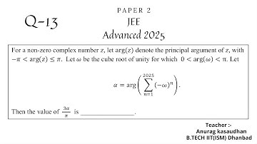 JEE Advanced 2025 Math Paper 2 (Q 13) solution | IIT JEE Maths | #jeeadvanced2025 #projecteducation